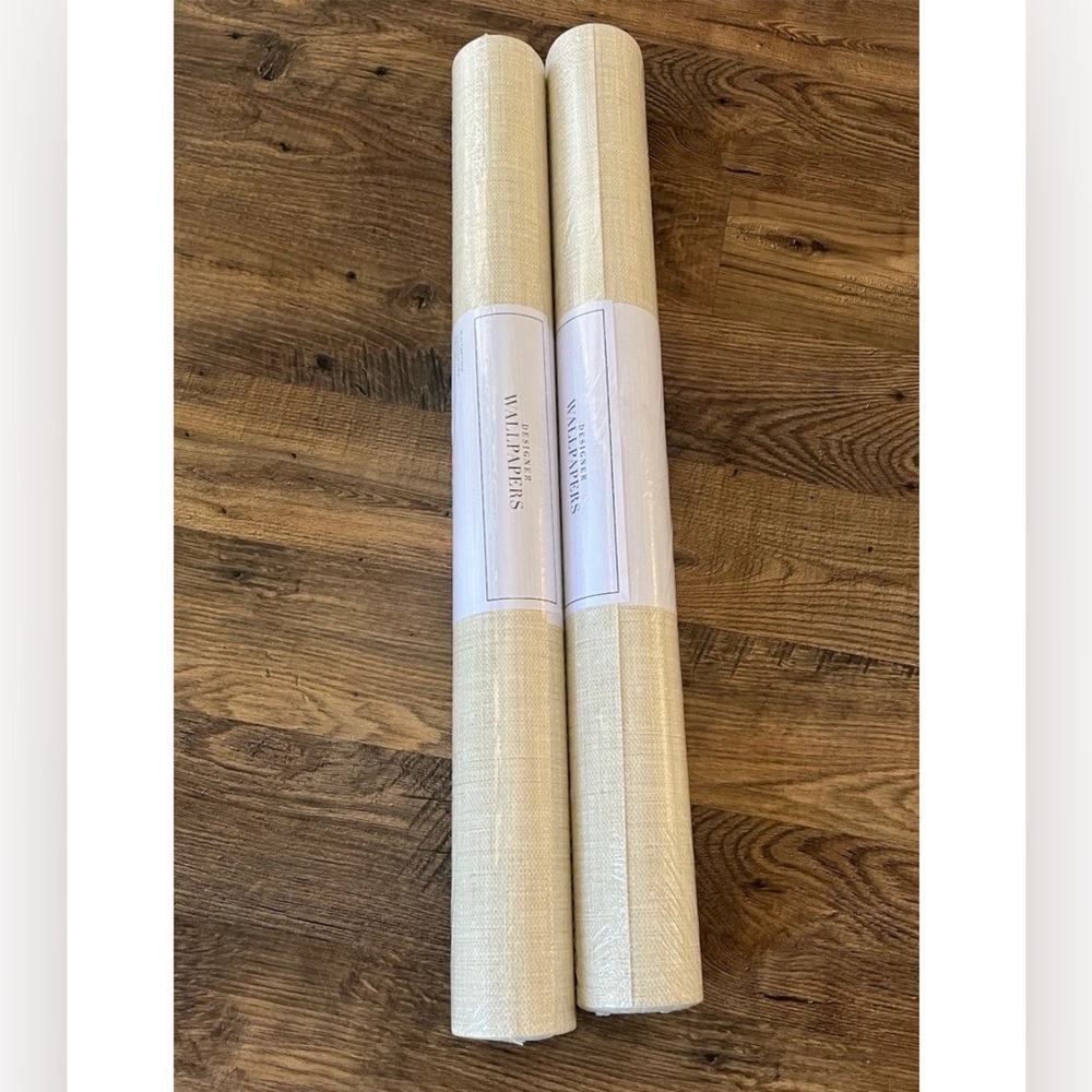 NWT SEABROOK Wallpaper BV30205 Easy Living Alabaster 2 Dbl Rolls Faux Grasscloth